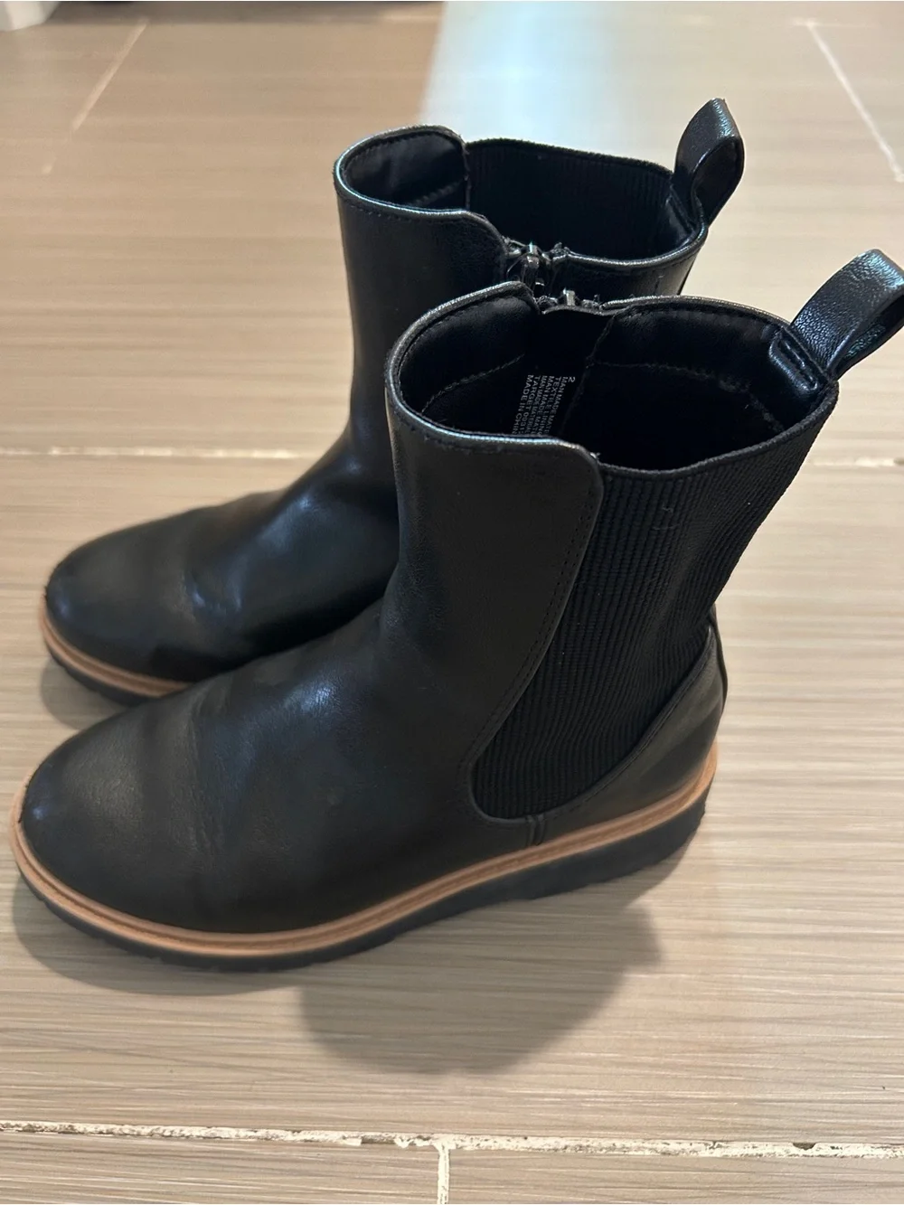 Kid’s Laurel Black Leather Boots - Classic Chelsea Style